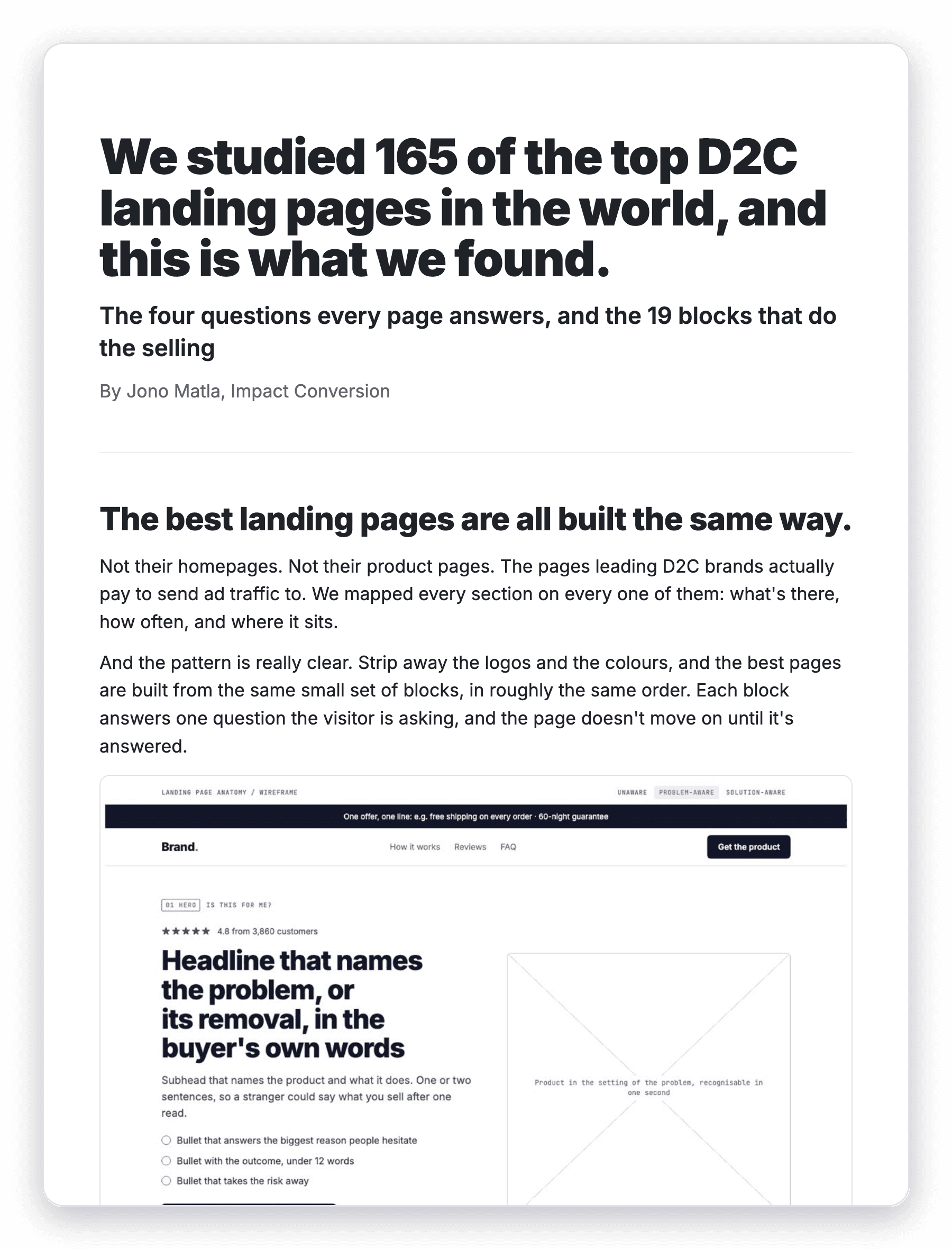 The long-form landing page guide: We studied 165 of the top D2C landing pages in the world